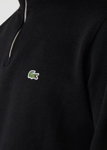 Lacoste Truien Regular fit high zipped neck sweater - black