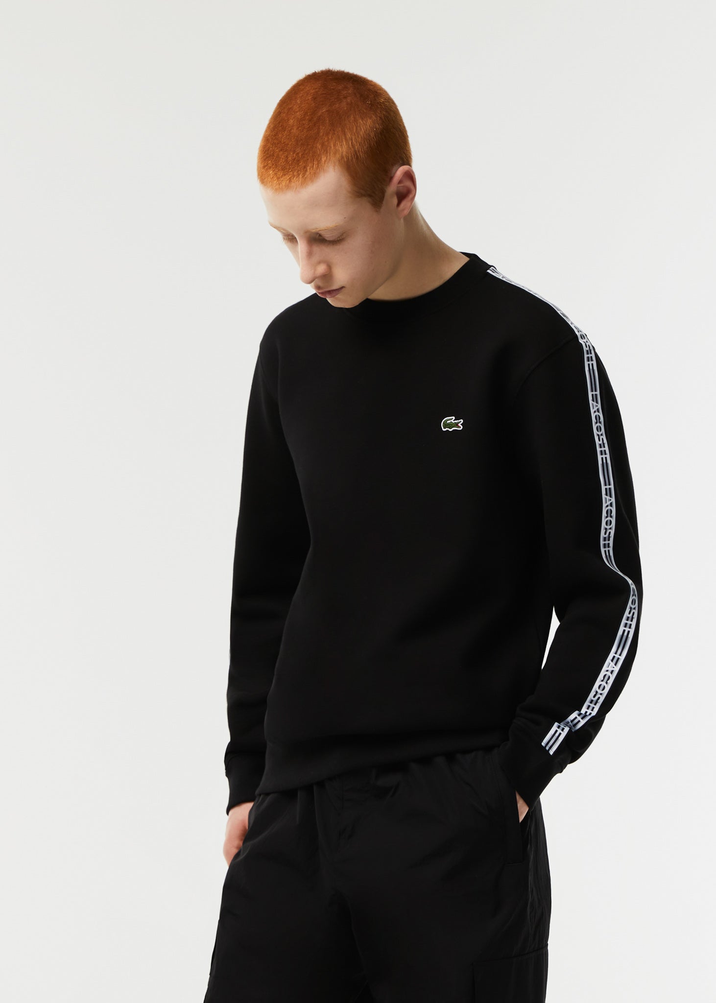 Lacoste Truien  Contrast stripe sweater - black 