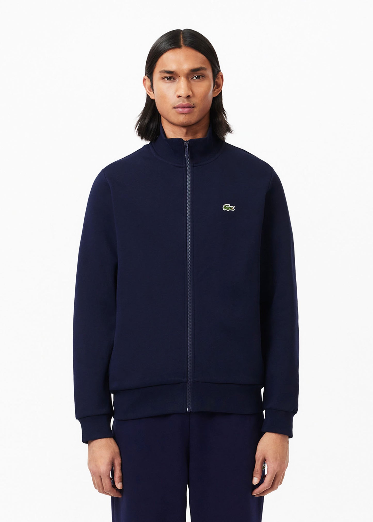 Lacoste Truien  Brushed fleece zip through sweater - Navy 