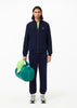 Lacoste Truien  Brushed fleece zip through sweater - Navy 