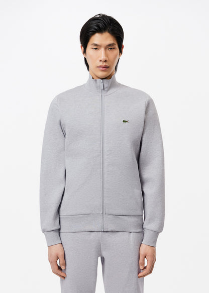 Lacoste Vesten  Brushed fleece zip through sweater - Silver Chine 