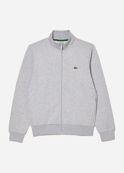 Lacoste Vesten  Brushed fleece zip through sweater - Silver Chine 