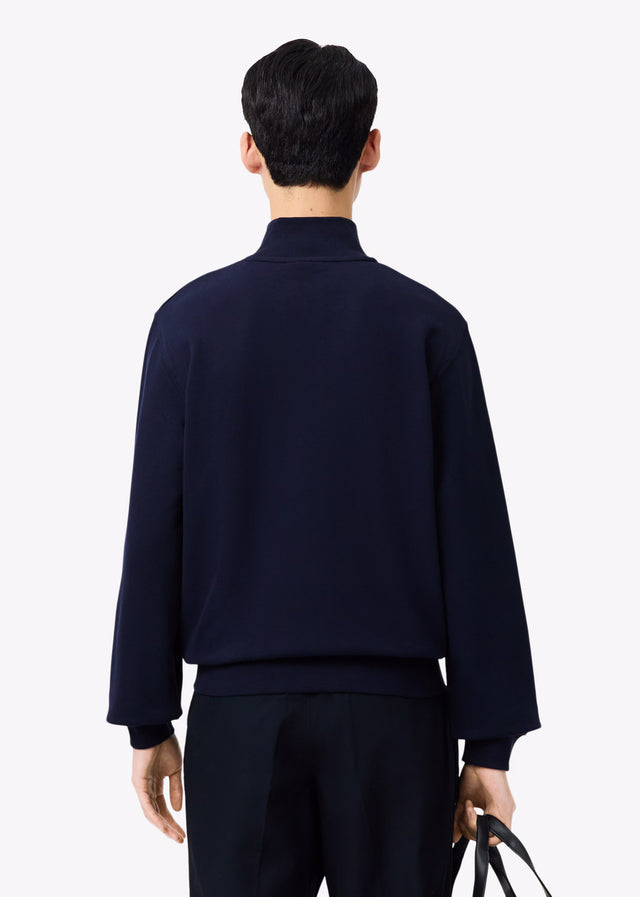 Lacoste Truien High neck zip up fleece sweatshirt - navy blue