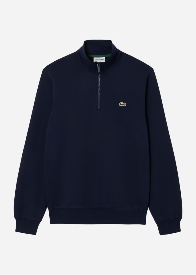 Lacoste Truien High neck zip up fleece sweatshirt - navy blue