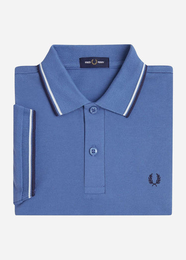 Fred Perry Polo's Twin tipped fred perry shirt - ace blue snow white tennis blue