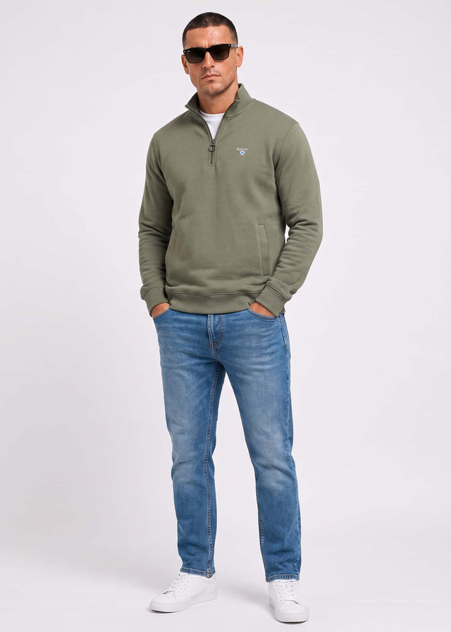 Barbour Truien Barbour desmond half zip sweat - agave green