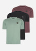 Marshall Artist T-shirts  3 pack siren t-shirt - black - atlantic green - fig 