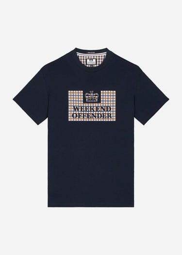 Weekend Offender T-shirts Shevchenko - navy mid house check