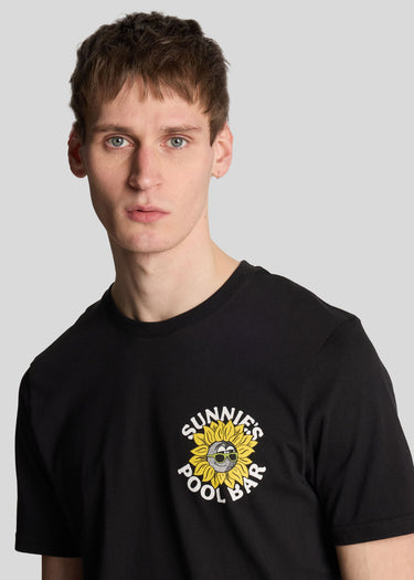 Lyle & Scott T-shirts Sunnies pool bar graphic t-shirt - jet black
