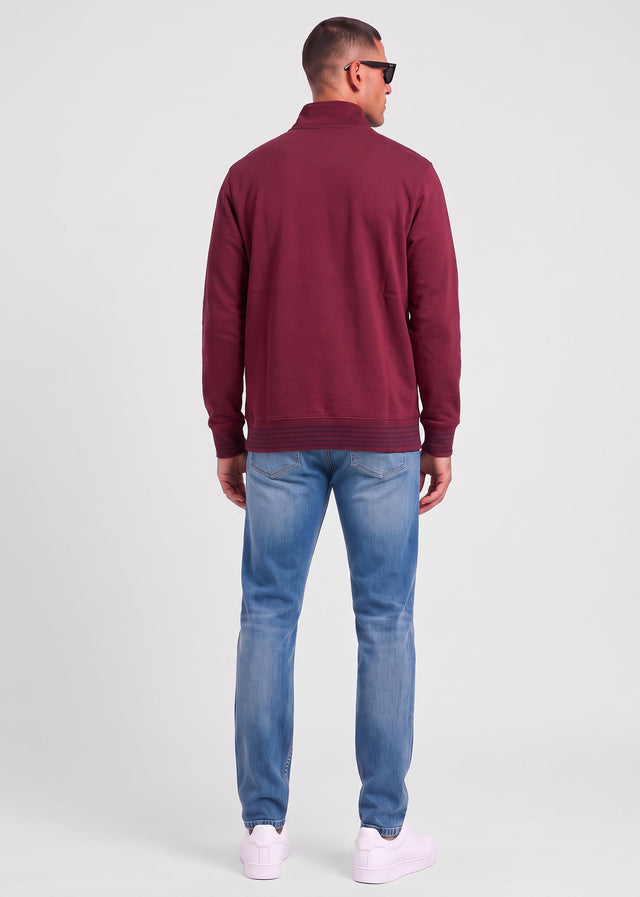 Ellesse Truien Verazo quarter zip top - burgundy