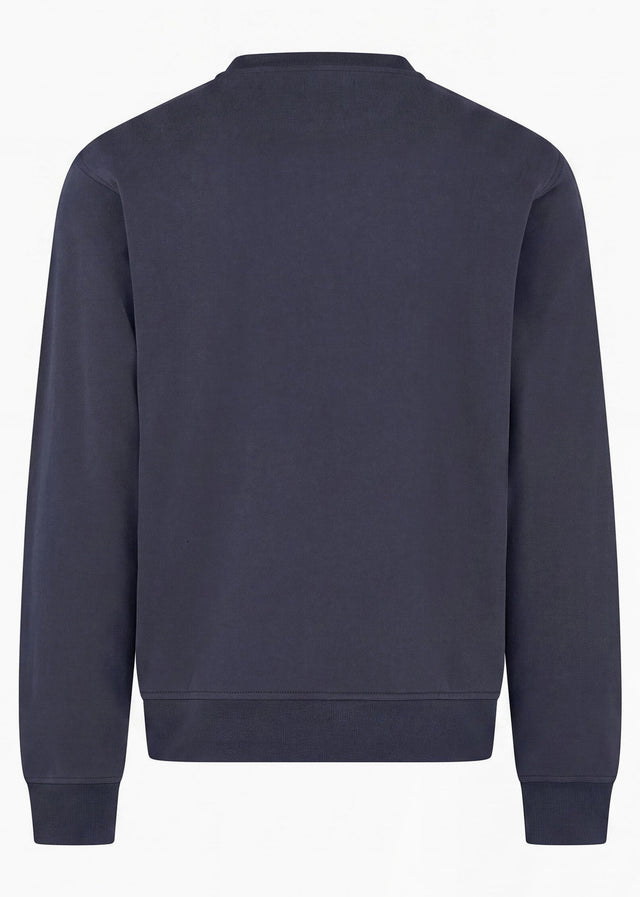Aquascutum Truien Check shoulder crewneck fleece - navy