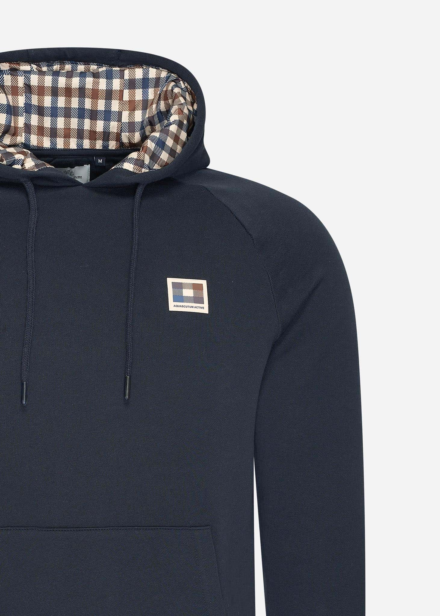 Aquascutum Hoodies Active patch raglan hoodie - navy