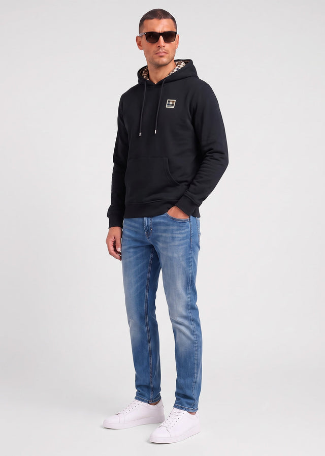 Aquascutum Hoodies Badge hoodie fleece - black