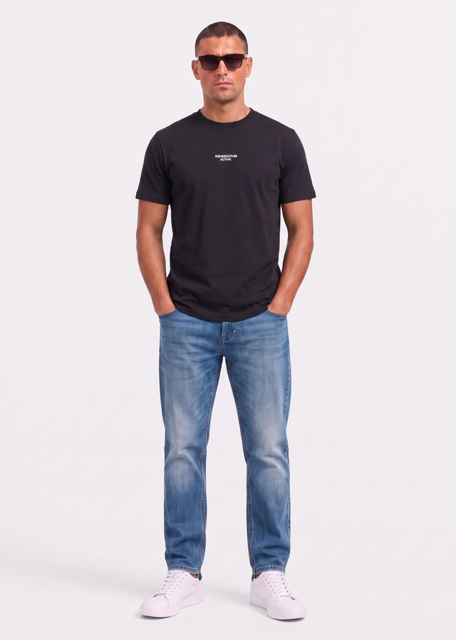 Aquascutum T-shirts Central logo t-shirt - black