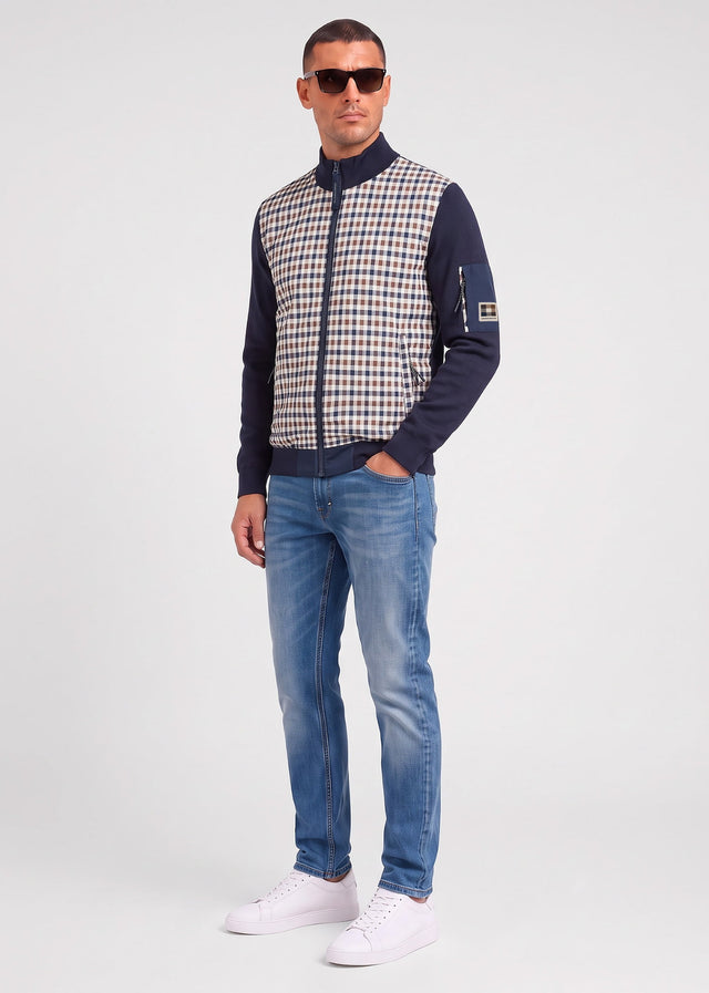 Aquascutum Vesten Club tech fz sweater - navy