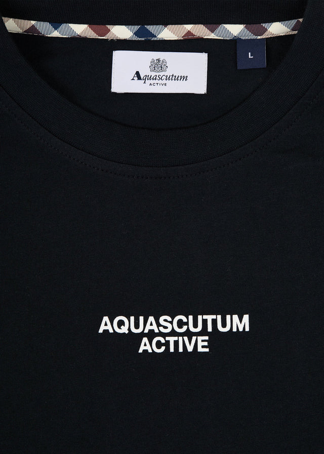 Aquascutum T-shirts Back graphic t-shirt - black