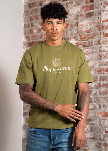 Aquascutum T-shirts Big logo t-shirt - army green