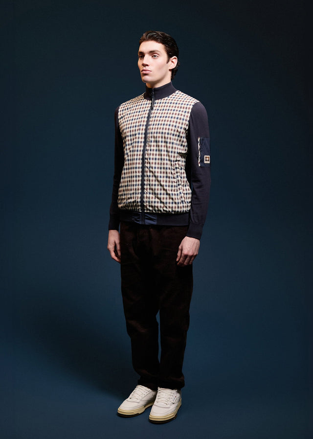 Aquascutum Vesten Club tech fz sweater - navy