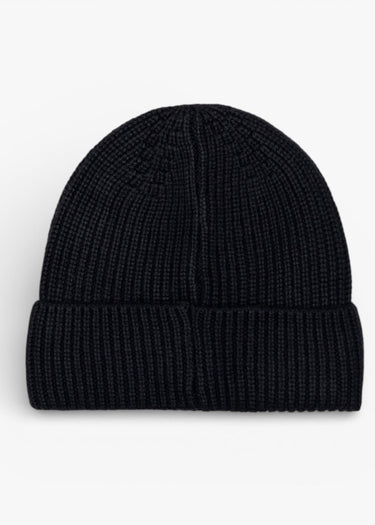 Aquascutum Mutsen Rubber patch beanie - black