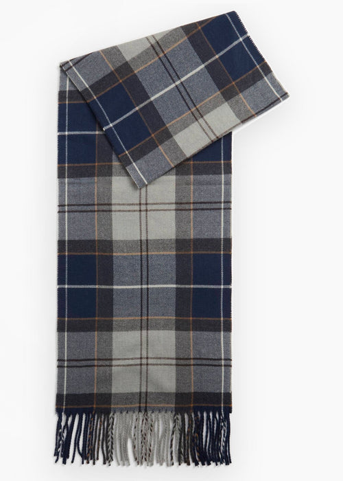 Barbour galingale tartan scarf - grey midnight tartan