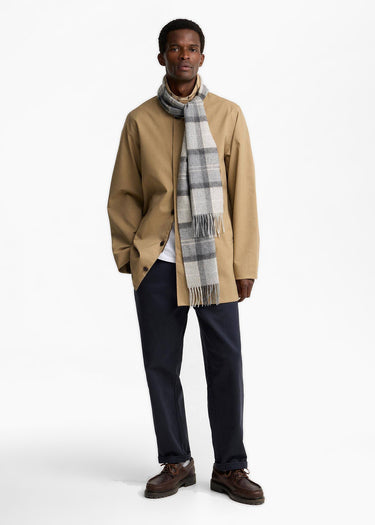 Barbour Sjaals Barbour mineral tartan wool cashmere scarf - ice granite