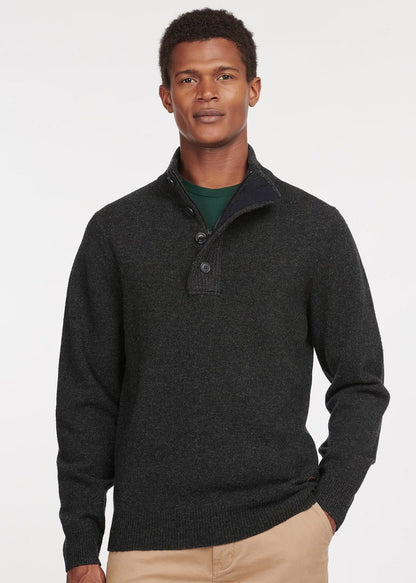 Barbour Truien  Essential patch half zip knitted jumper - charcoal 