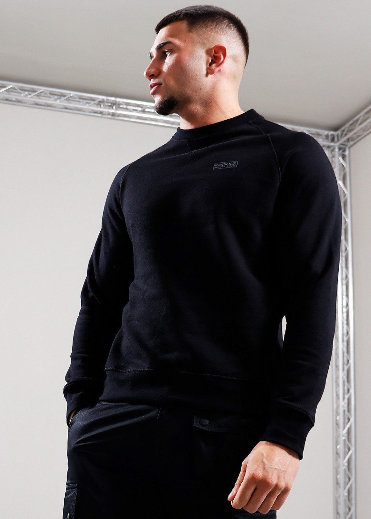 Essential crew neck sweat - black pewter