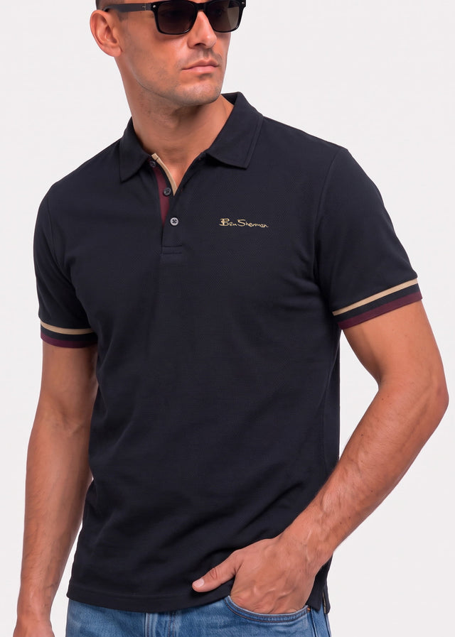 Ben Sherman Polo's Cuff detail polo - black