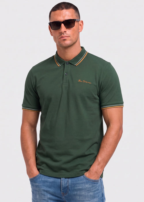 Signature pique polo - bottle green