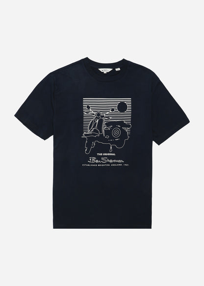 Ben Sherman T-shirts  Summer scooter tee - dark navy 