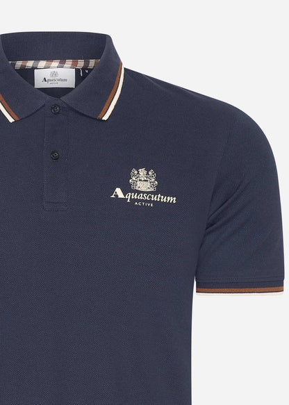 Aquascutum Polo's Active piquet stripes polo - navy