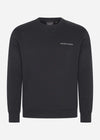 Lyle & Scott Truien Loopback embroidered crew neck sweatshirt - jet black white