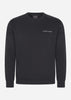 Lyle & Scott Truien Loopback embroidered crew neck sweatshirt - jet black white