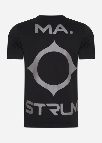 MA.Strum T-shirts  Oversized back logo print tee - black 