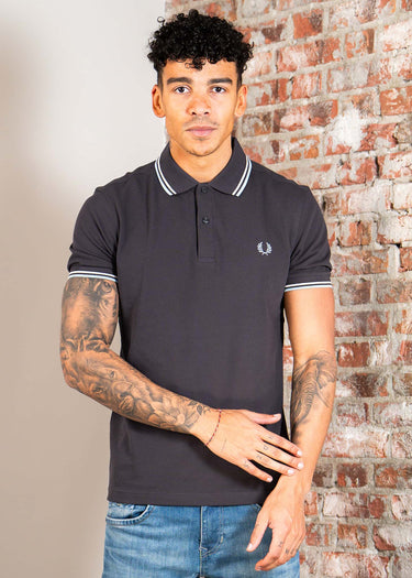 Fred Perry Polo's Twin tipped fred perry shirt - anchor grey ecru ball boy blue