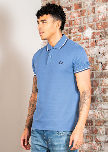 Fred Perry Polo's Twin tipped fred perry shirt - ace blue snow white tennis blue
