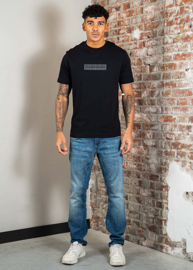 Napapijri T-shirts S box logo SS 1 - black beauty