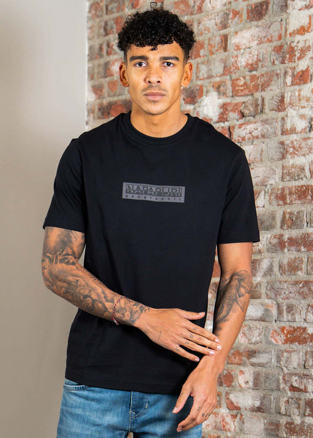 Napapijri T-shirts S box logo SS 1 - black beauty