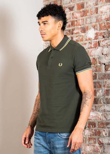 Fred Perry Polo's Twin tipped fred perry shirt - hunting green light ice lenom barley