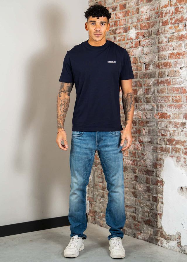 Napapijri T-shirts S small box ss - blu marine