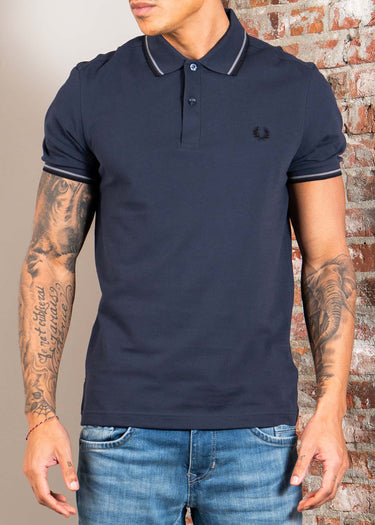 Fred Perry Polo's Twin tipped fred perry shirt - dark airforce stockport blue black