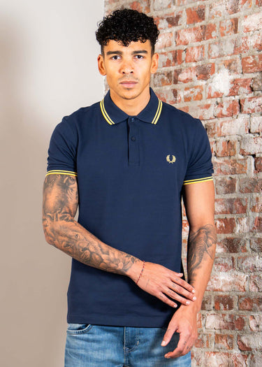 Fred Perry Polo's Twin tipped fred perry shirt - tennis blue lenom barley