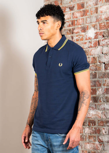 Fred Perry Polo's Twin tipped fred perry shirt - tennis blue lenom barley