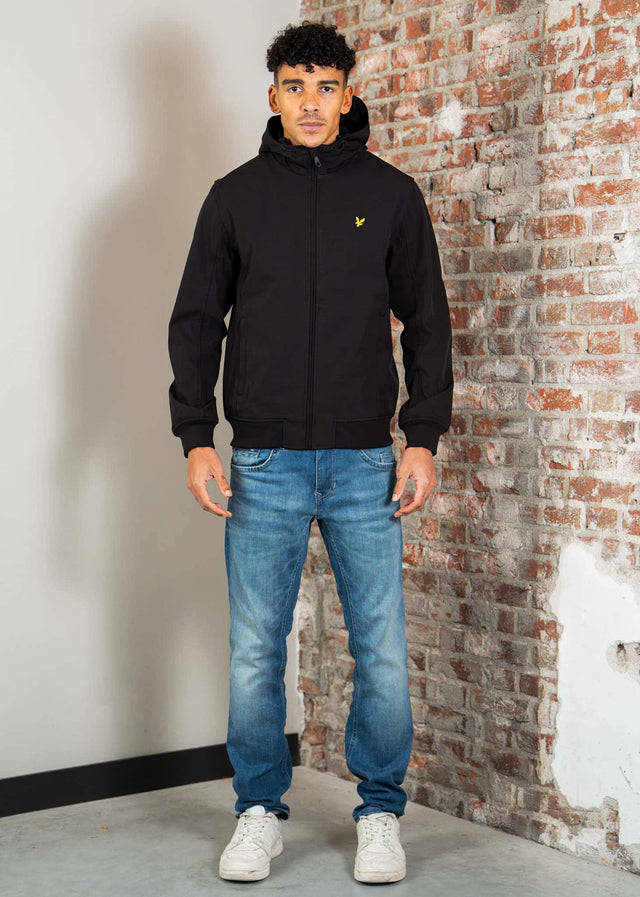 Lyle & Scott Jassen Mesh back softshell jacket - jet black