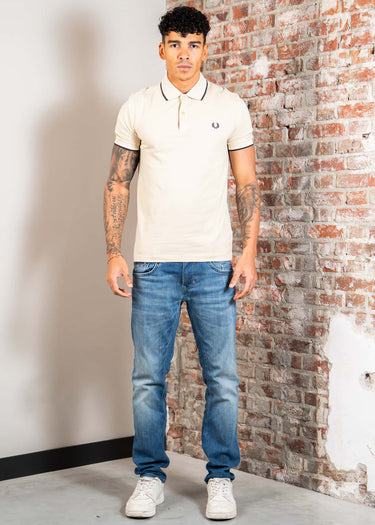 Fred Perry Polo's Twin tipped fred perry shirt - oatmeal snow white anchor grey