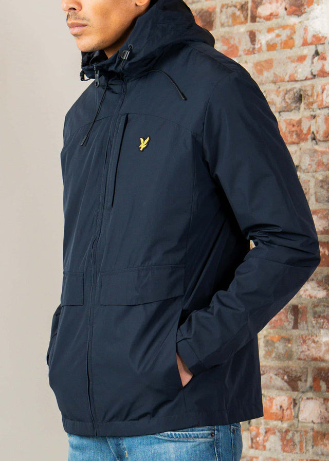 Lyle & Scott Jassen Lightweight hooded zip through jacket - dark navy