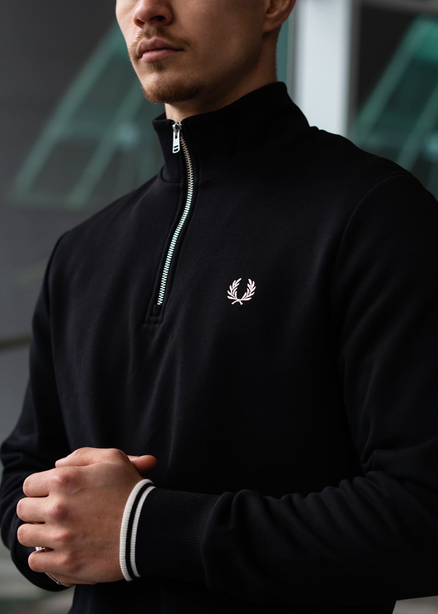 Fred Perry Truien  Half zip sweatshirt - black 