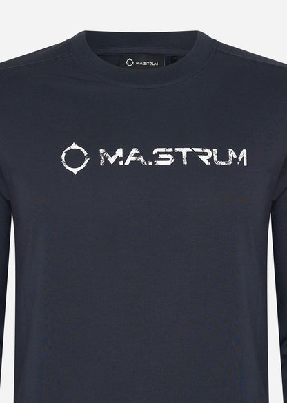 MA.Strum Truien  Ls cracked logo tee - ink navy 