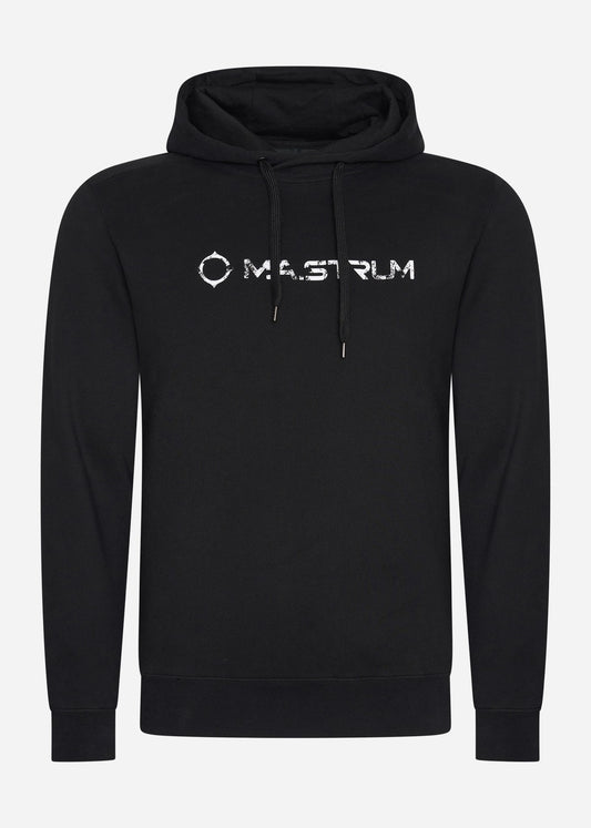 MA.Strum Hoodies  Cracked logo hooded sweat - black 