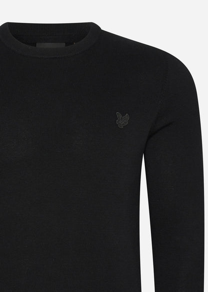 Lyle & Scott Truien  Tonal eagle cotton crew neck jumper - jet black 